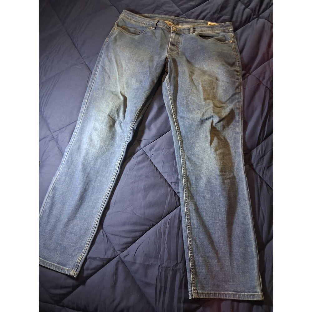 Buffalo David Bitton Jackson Straight Stretch Jeans Mens 38x32 Medium Wash Blue